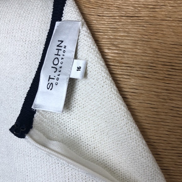 ST.JOHN  Navy Blue and White Dress Size 16 - Picture 8 of 16